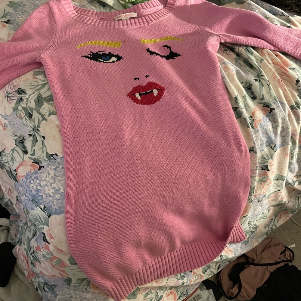 Betsey Johnson Pink Marilyn Vampire Knit Minidress